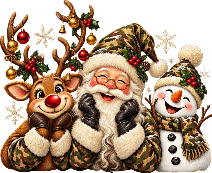 Camouflage Christmas Trio DTF Transfer