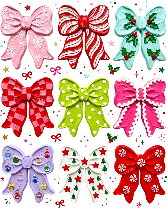 Lazo navideño de colores — Transfer DTF