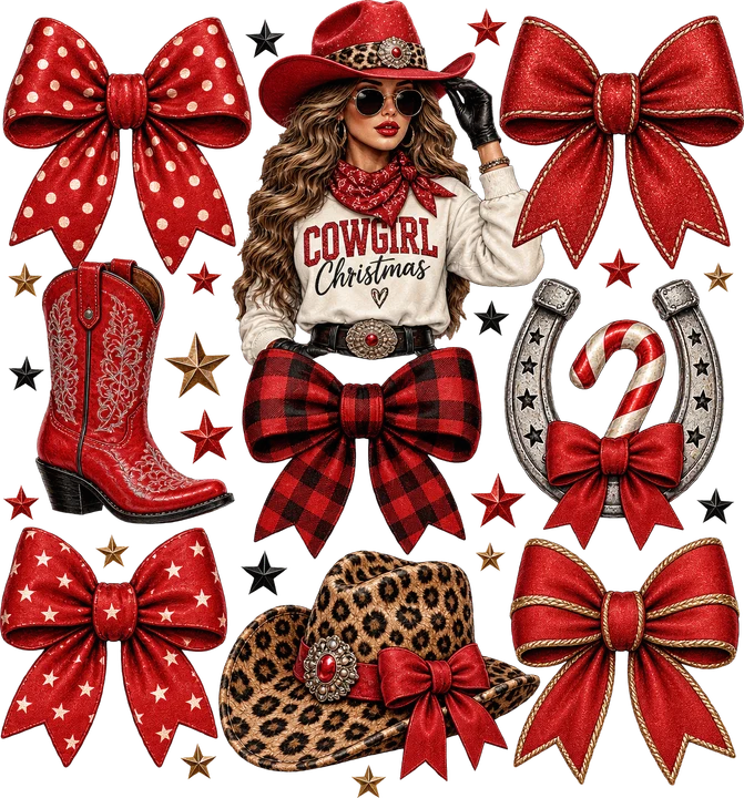 Cowgirl Christmas DTF Transfer