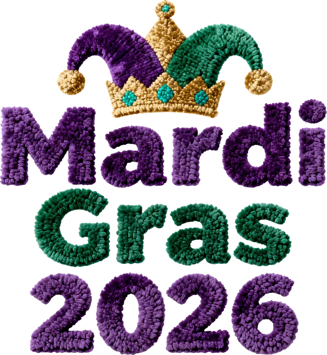 Mardi Gras 2026 Jester Crown DTF Transfer