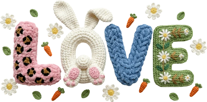 Crochet Easter Love DTF Transfer