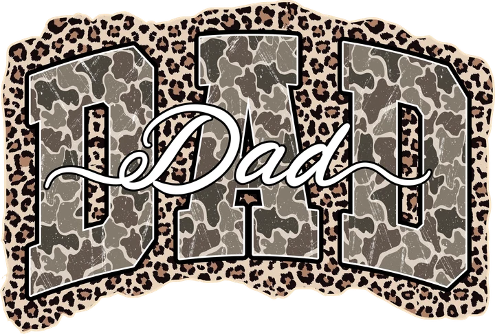 Dad in Camo and Leopard DTF Transfer