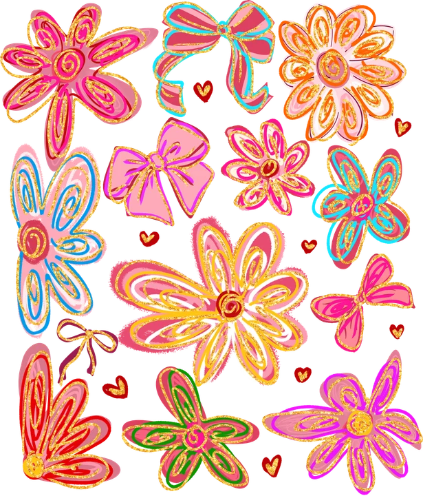 Summer Floral & Bow DTF Transfer