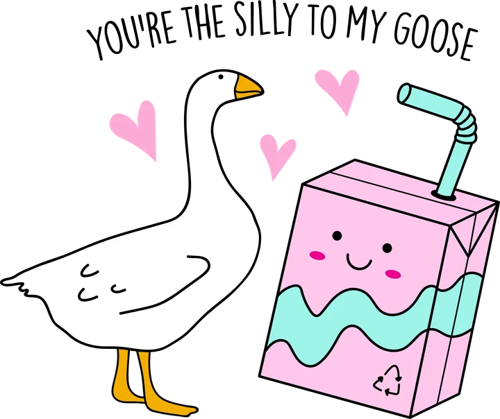Pájaro divertido con una caja de bebida — Transfer DTF