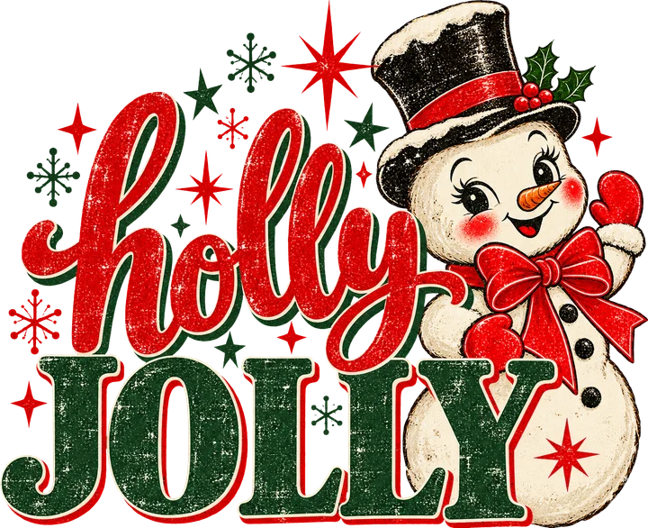 Holly Jolly Snowman DTF Transfer