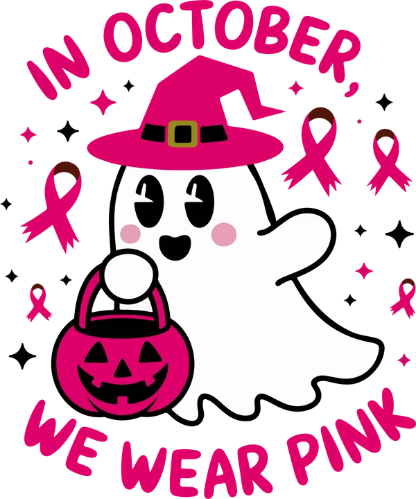 Pink Ghost Halloween DTF Transfer