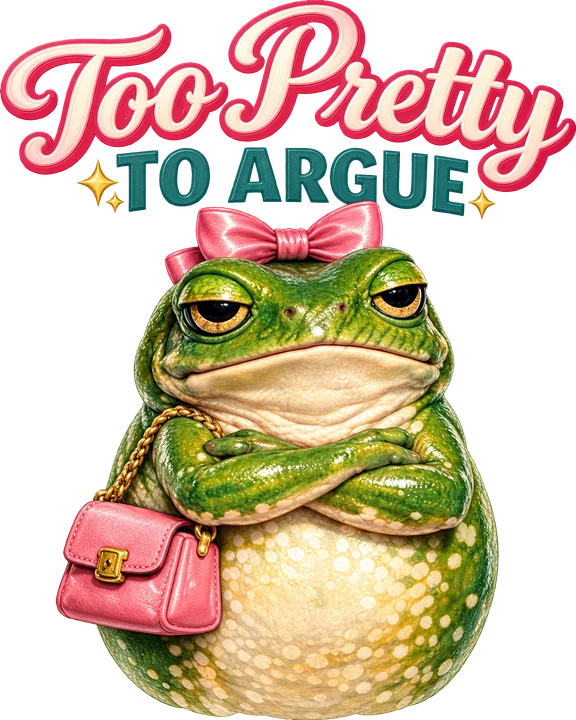 Frog with Bow and Purse DTF Transfer