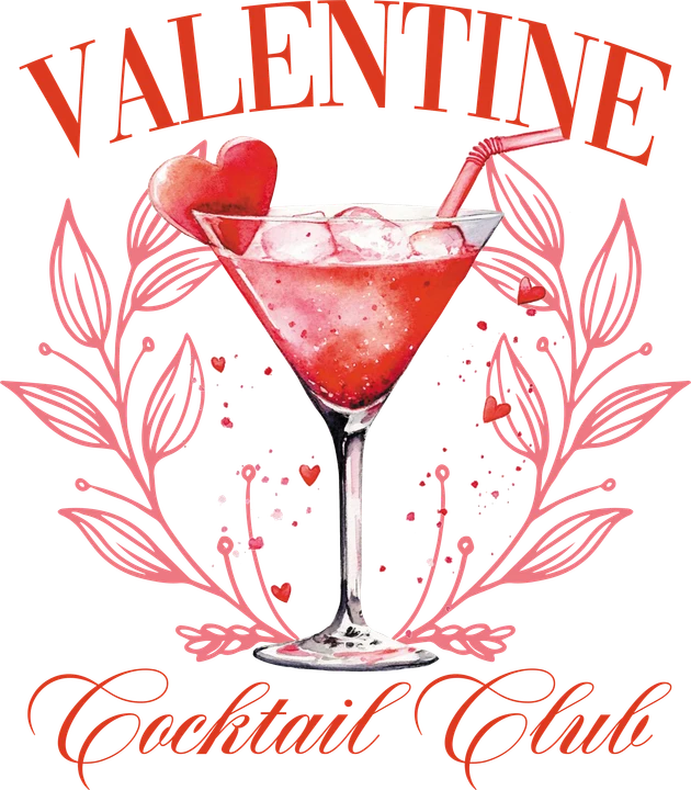 Valentine Cocktail Club DTF Transfer