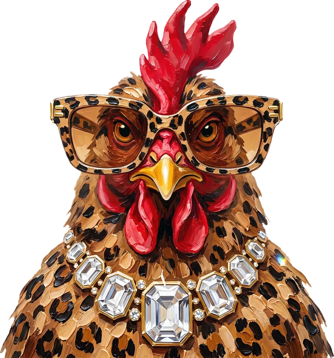 Chic Leopard Chicken DTF Transfer