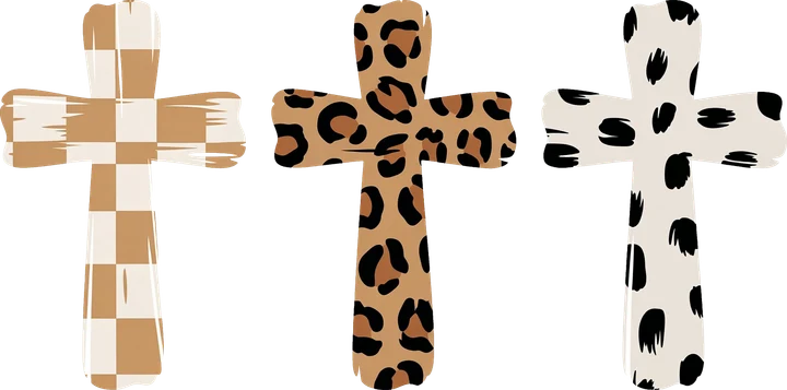 Three Patterned Crosses DTF Transfer