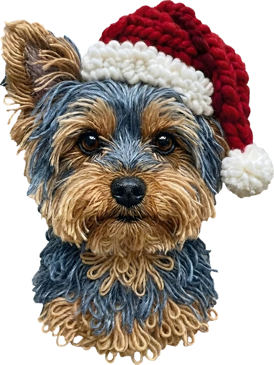 Dog in Santa Hat DTF Transfer