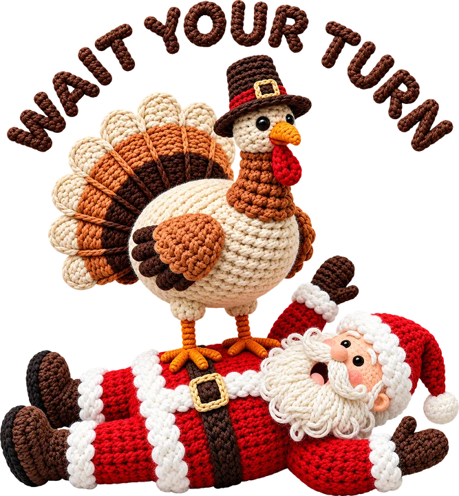 Turkey Stepping on Santa DTF Transfer