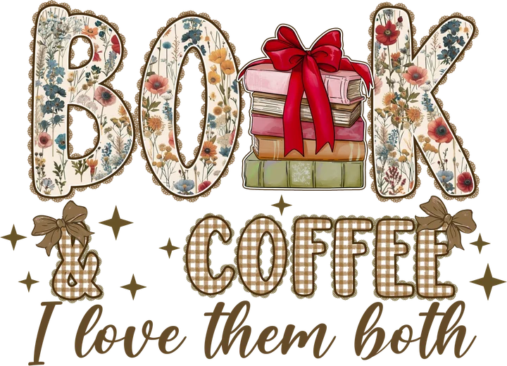 Book & Coffee DTF Transfer