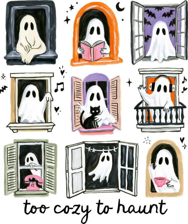 Cozy Ghosts in Windows DTF Transfer