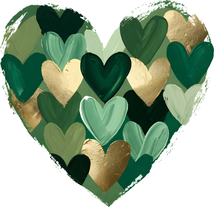 Green Hearts Heart DTF Transfer