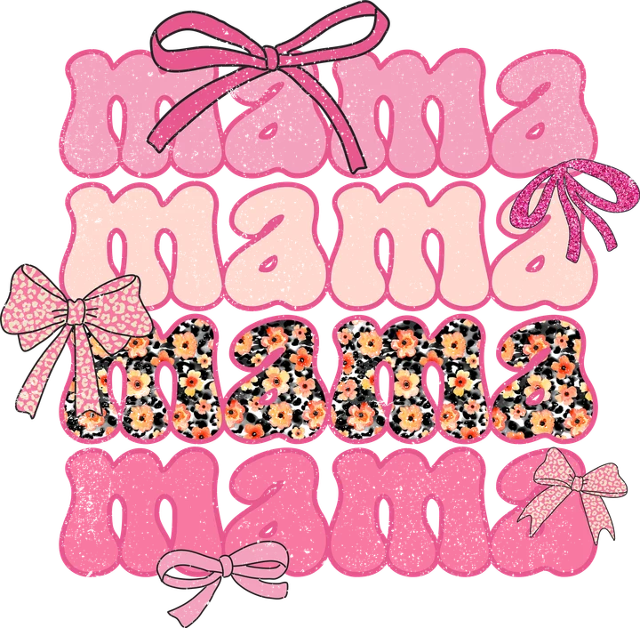 Mama Glitter Bow DTF Transfer