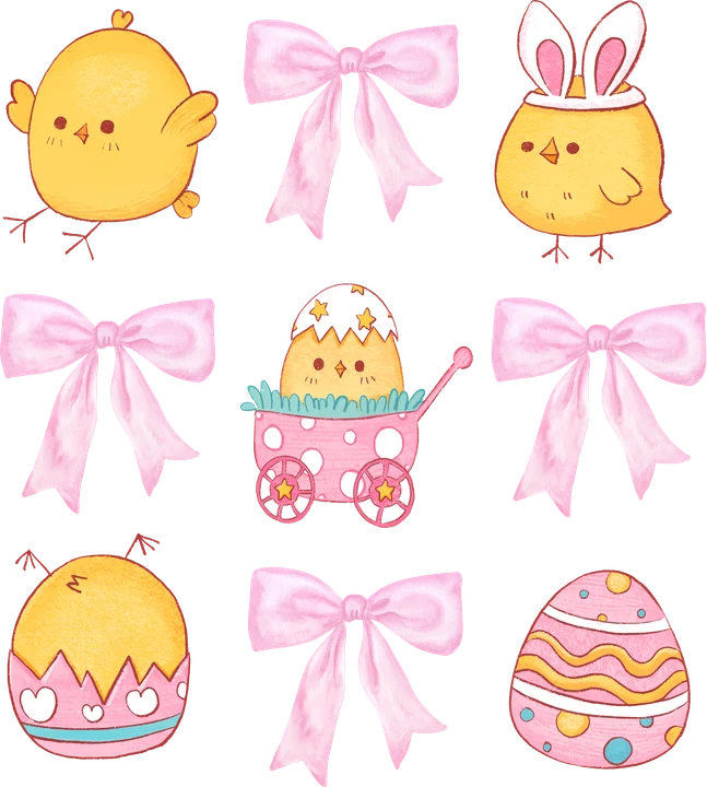 Easter Chick and Egg DTF Transfer