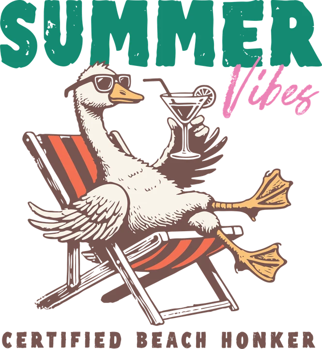 Summer bird with Cocktail DTF Transfer
