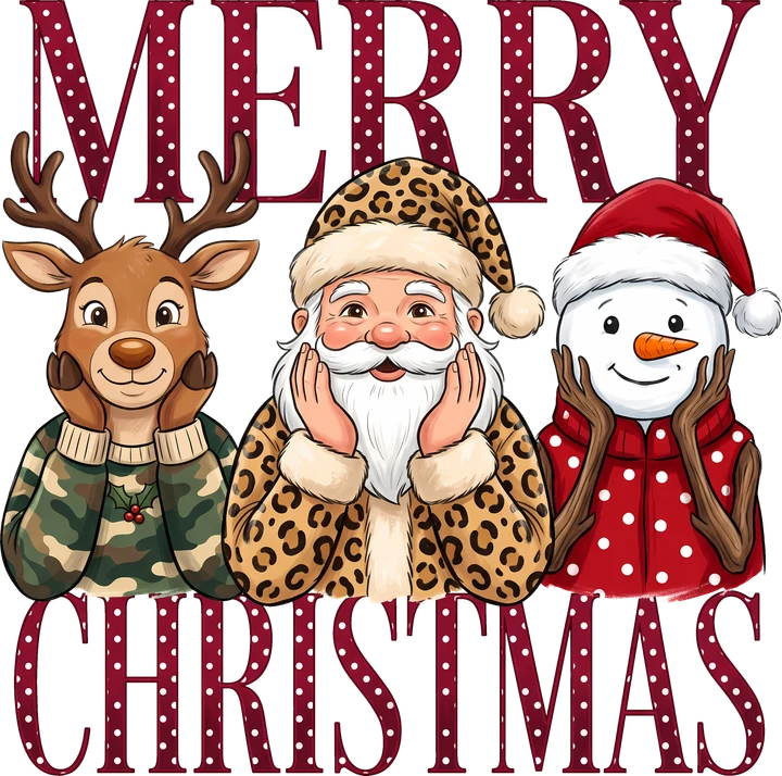 Merry Christmas Trio DTF Transfer