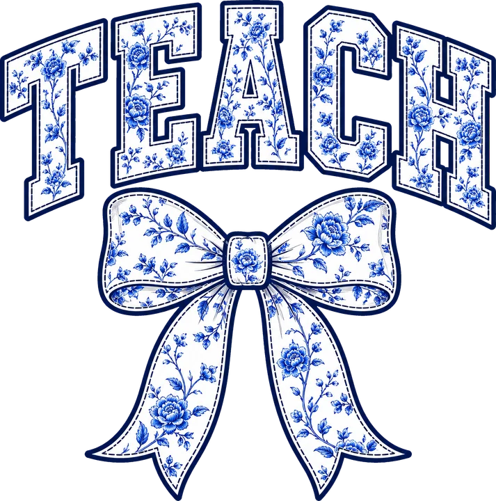 Teach Floral Bow DTF Transfer