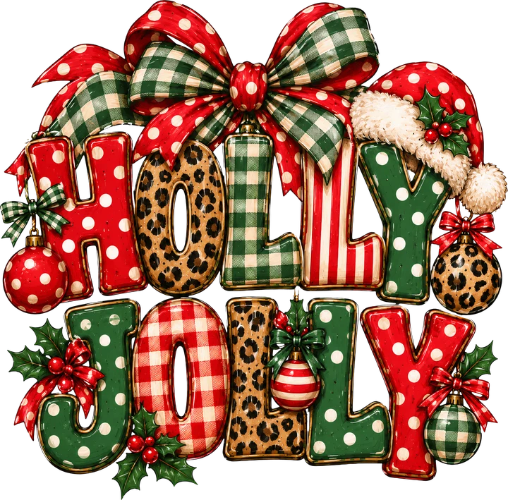 Holly Jolly Christmas DTF Transfer