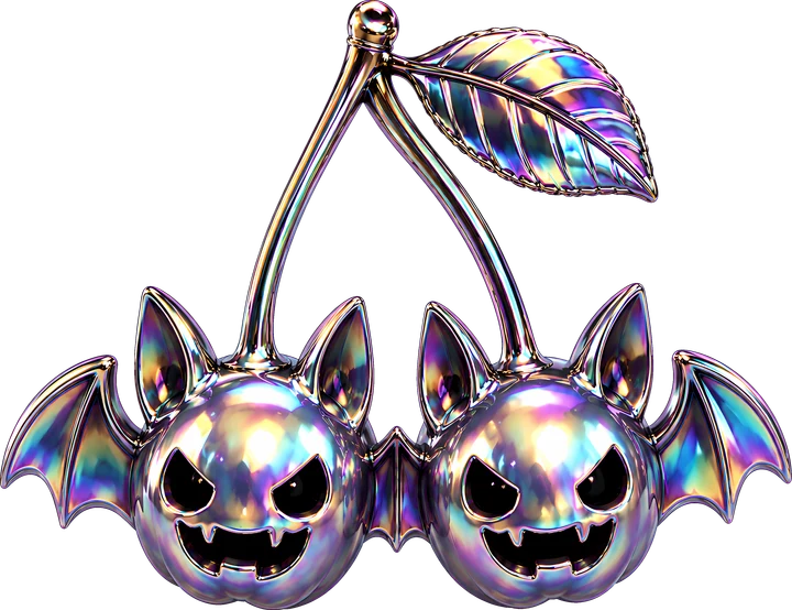 Bat Cherry Halloween DTF Transfer