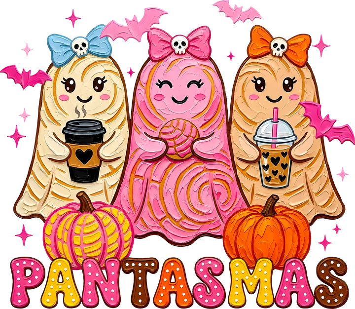 Cute Ghosts with Drinks DTF Transfer