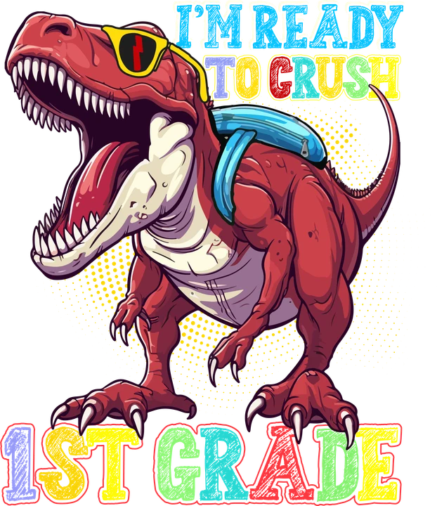 Dinosaur Ready for School DTF Transfer