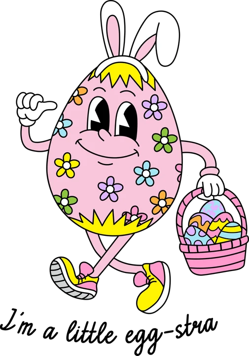 Easter Egg Bunny DTF Transfer