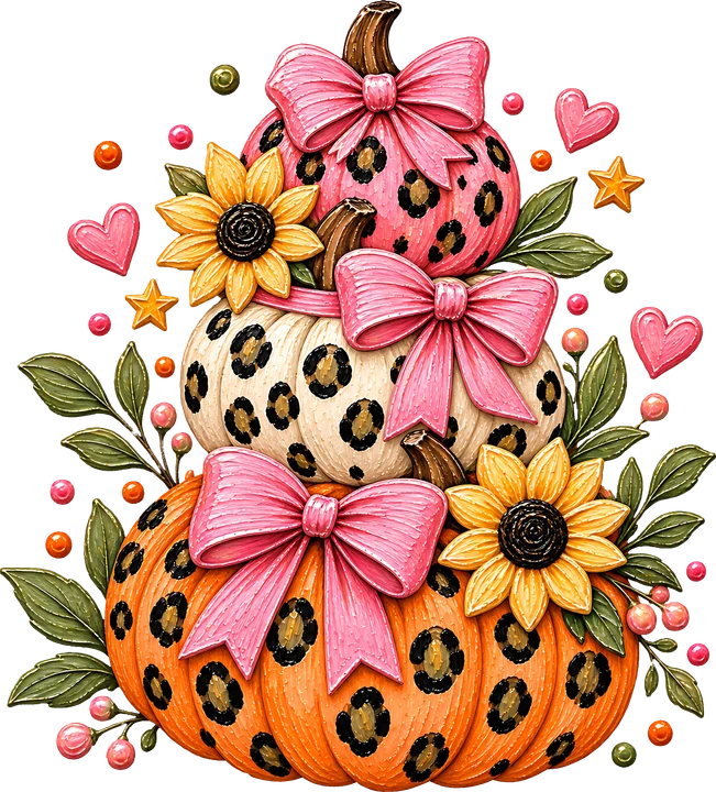 Calabazas con estampado de leopardo — Transfer DTF