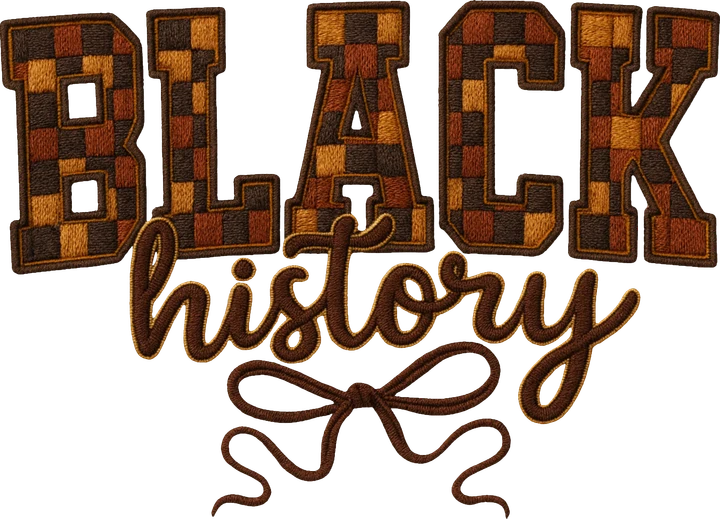 Black History embroidery-style DTF Transfer