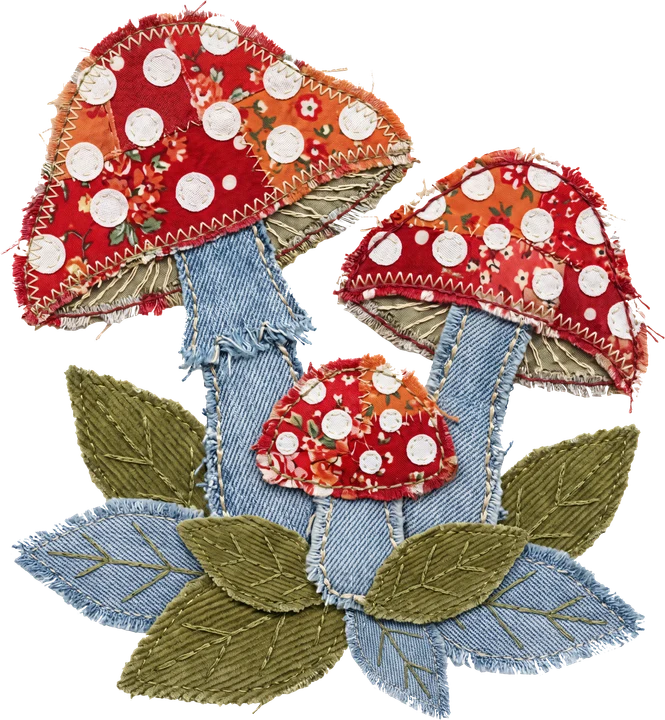 Patchwork Mushrooms DTF Transfer