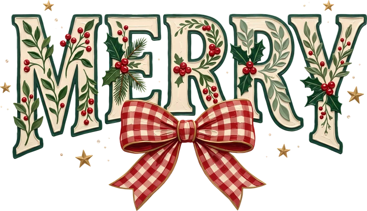 Merry Christmas Bow DTF Transfer