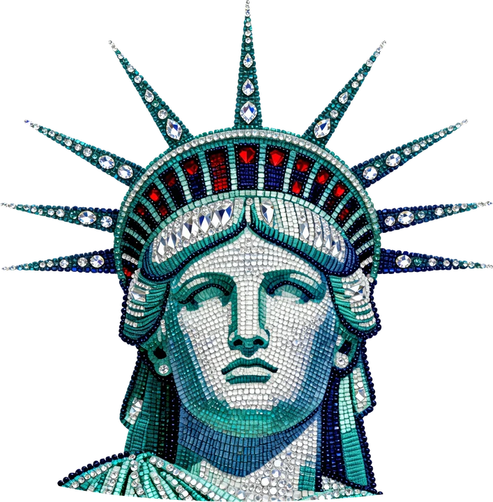 Liberty Statue Glitter DTF Transfer