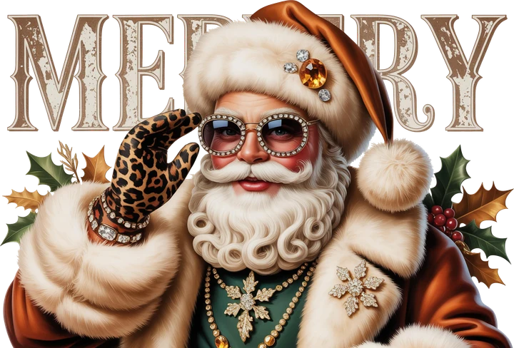 Glam Santa — Transfer DTF