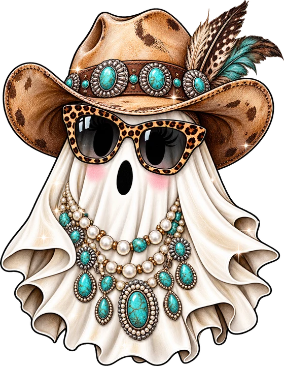 Cowboy Ghost with Turquoise Jewelry DTF Transfer