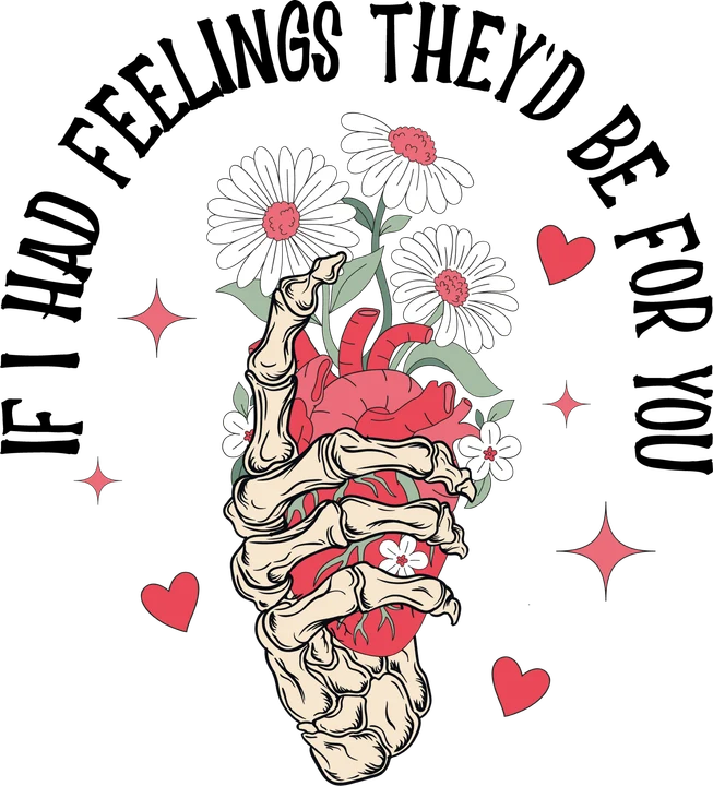 Bone Hand Holding Heart DTF Transfer