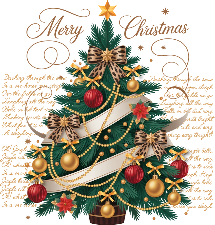 Merry Christmas Tree with Poem DTF Transfer