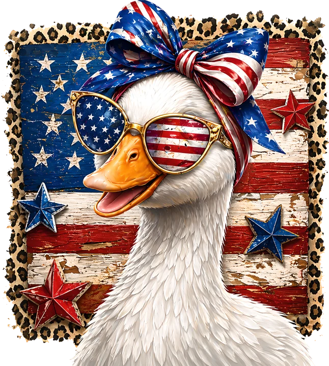 Patriotic bird with Bow DTF Transfer