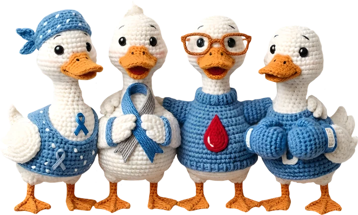 Crochet birds Diabetes Awareness DTF Transfer