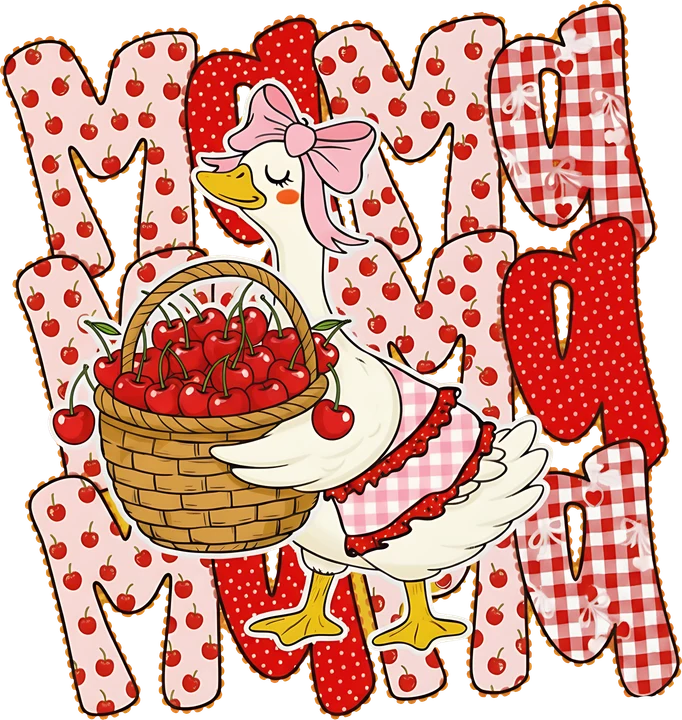 Cherry bird Mama DTF Transfer