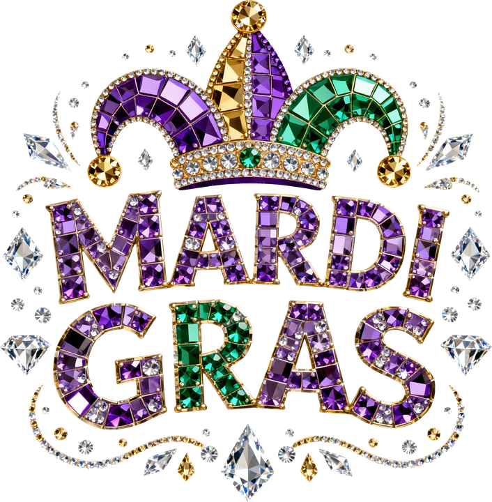 Jester Crown Mardi Gras DTF Transfer