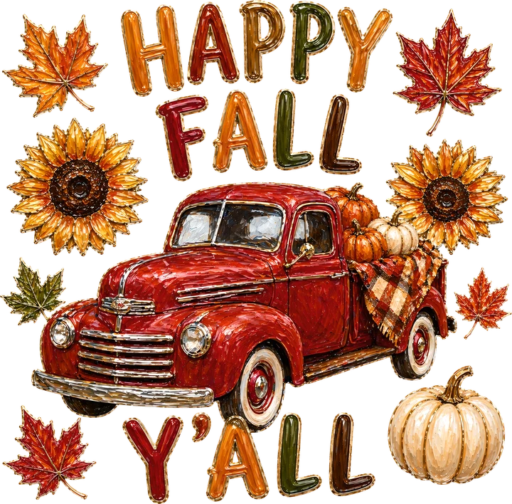 Vintage Truck Fall Harvest DTF Transfer