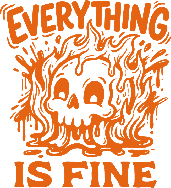Everything Is Fine Skull DTF Transfer
