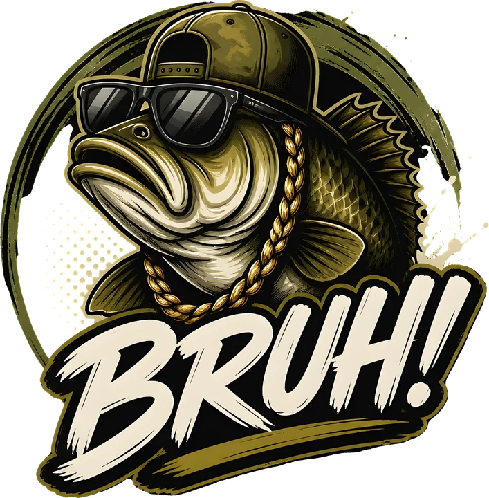 Bass Fish with Cap and Sunglasses DTF Transfer