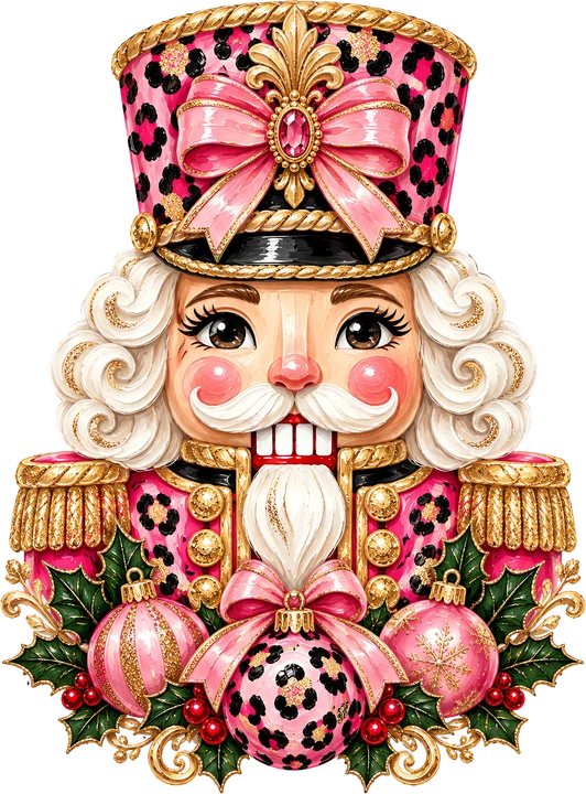 Pink Leopard Nutcracker DTF Transfer