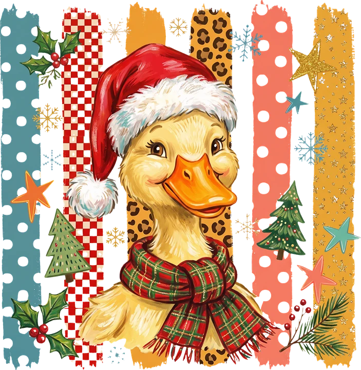 bird in Santa Hat DTF Transfer