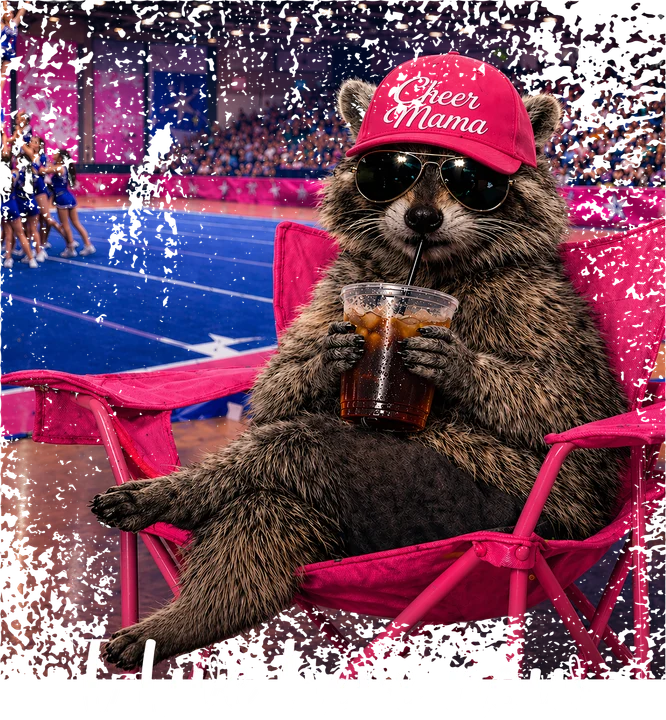 Raccoon Cheer Mama DTF Transfer