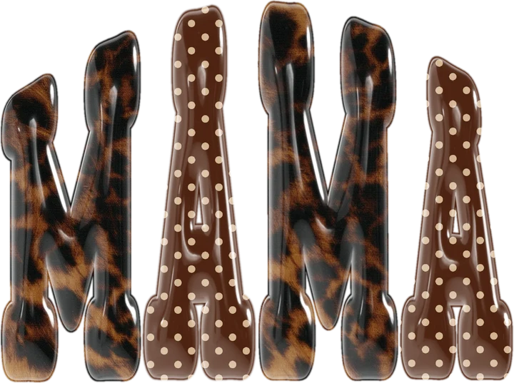 Mama in Tortoiseshell and Polka Dot DTF Transfer