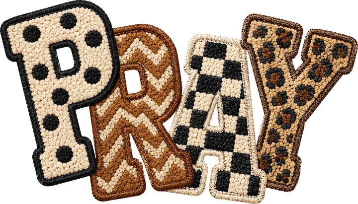 Pray Crochet-Style DTF Transfer